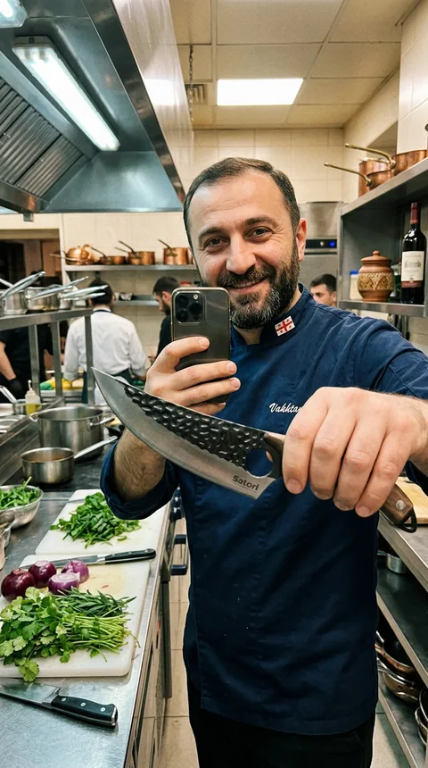 Chef sujetando Satori